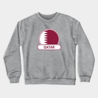 Qatar Country Badge - Qatar Flag Crewneck Sweatshirt